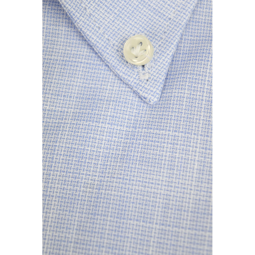 Camisa de hombre de lona celeste con botones - Philo Vance - La Spezia