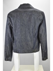 JEANS JACKET Man 50 L Casual Cotton Dark Blue - No Brand Sample Men's Suits, Jackets and Vests