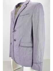 Mauro Grifoni Herrenjacke 50 L Purple Deconstructed Cotton 2Buttons - Mauro Grifoni Herrenanzüge, Blazer und Jacken