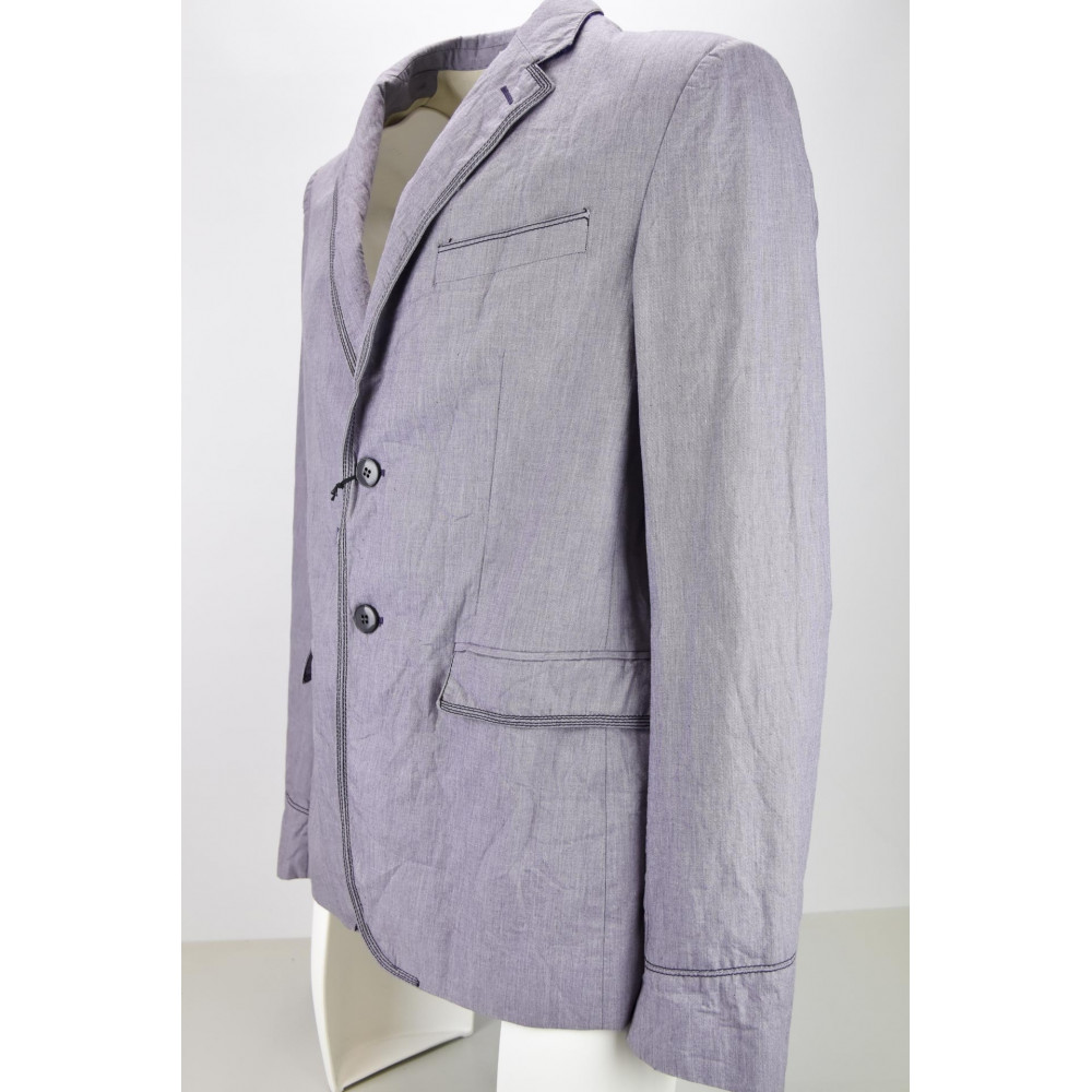 Mauro Grifoni Herrenjacke 50 L Purple Deconstructed Cotton 2Buttons - Mauro Grifoni Herrenanzüge, Blazer und Jacken