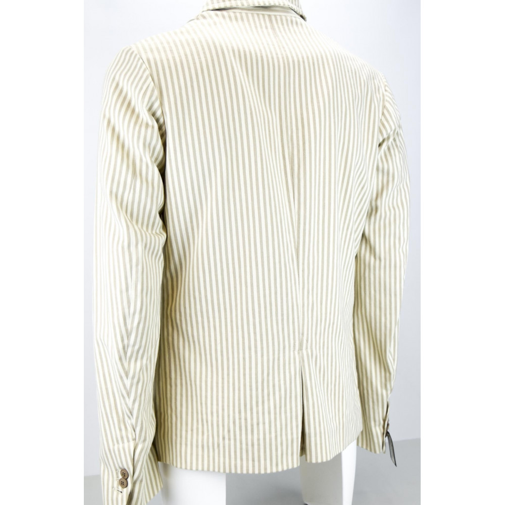 Mauro Grifoni Herrenjacke 50 L Casual Cotton Stripes Ecru / Beige - Mauro Grifoni Herrenanzüge, Blazer und Jacken