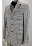 Man Jacket 50 L Vichy Checks Brown White Cotton 3Buttons PE 39619