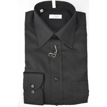 CASSERA Men's Classic Black Shirt Collar Italia Twill 40 41 42