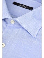 Camisa Azul claro Filafil Cuello francés Elegante, sin el bolsillo - Cassera