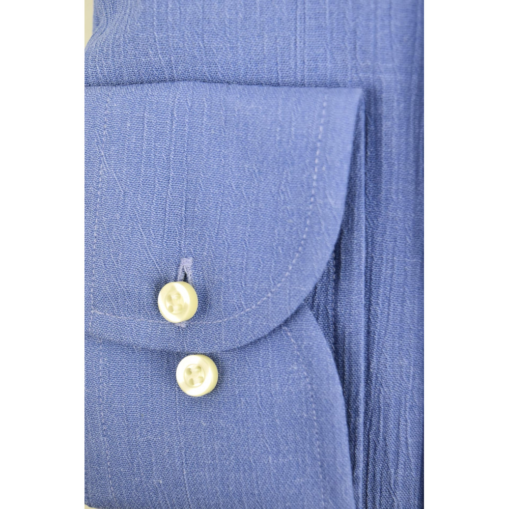 Lichtblauw herenoverhemd met buttondown-reliëf - Cassera
