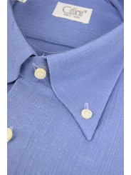 Lichtblauw herenoverhemd met buttondown-reliëf - Cassera