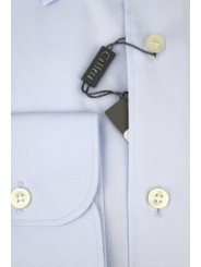 CASSERA エレガントなメンズ スカイブルー カラー イタリア シャツ ポケットなしのスーツ用