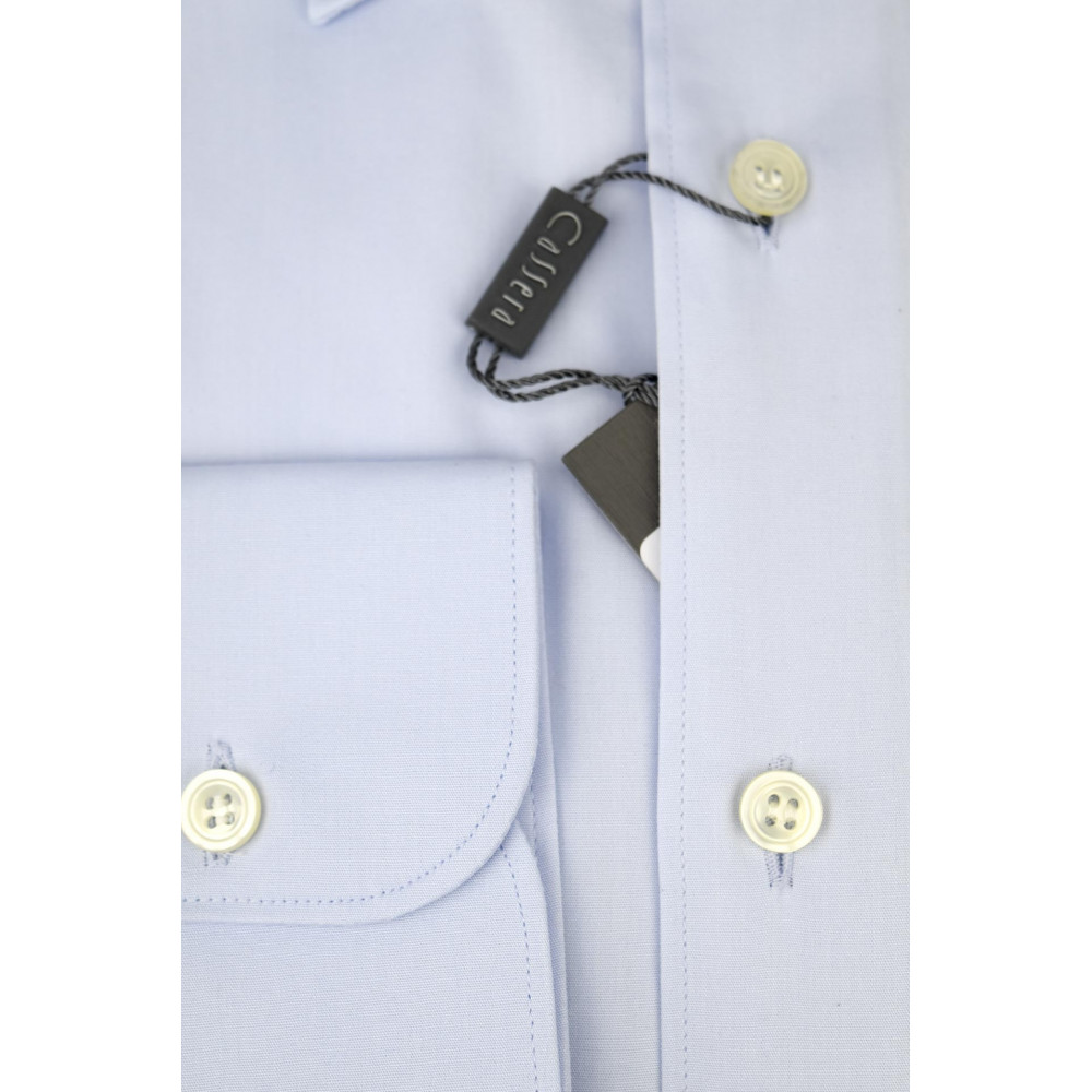 CASSERA Elegantes hellblaues Herrenhemd Italien Kragen für Anzug ohne Tasche
