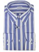CASSERA Men's Shirt 16½ 42 Light Blue Striped White Oxford Button Down