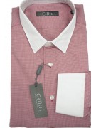 CASSERA Chemise Homme 16 41 Col Rouge Blanc