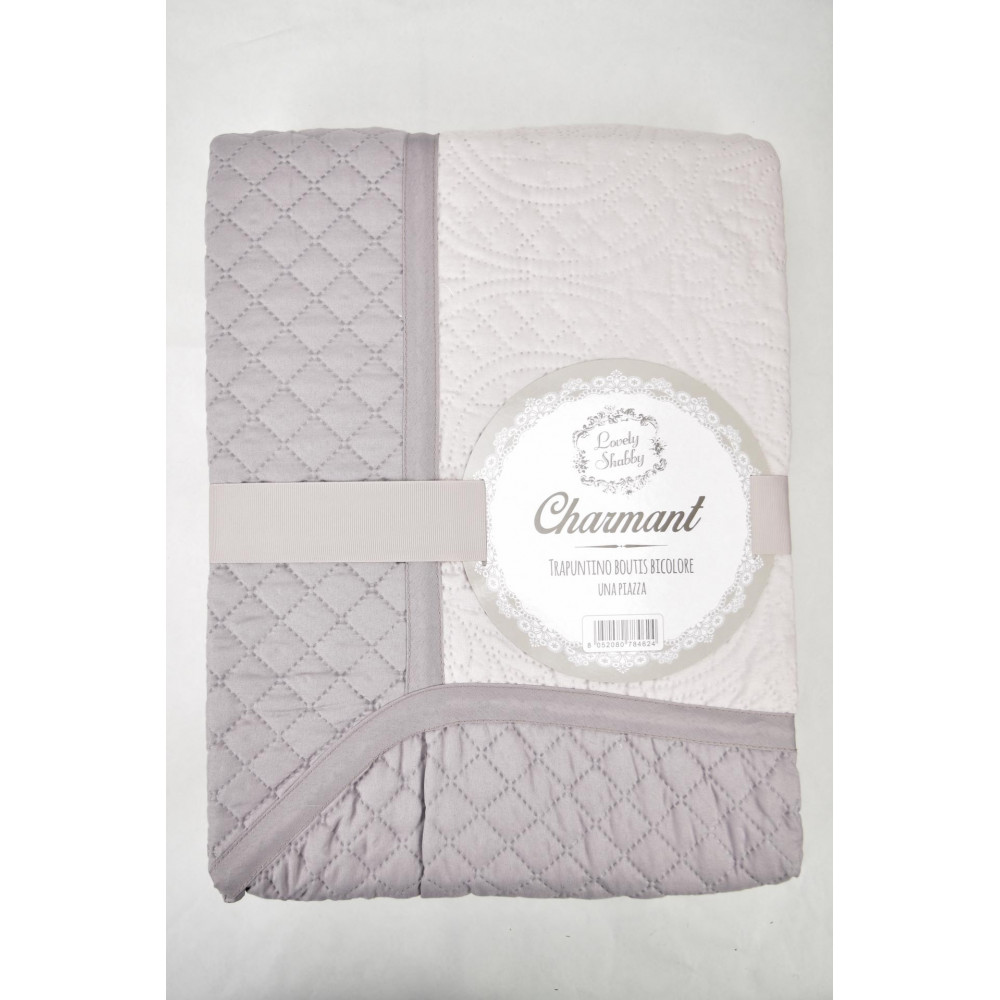 Quilt Bedspread Single Quilted Two-Tone Pink Lilac Charmant