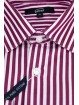 Chemise Homme Rayée Rouge Magenta Col Italien - Grino