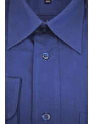 Klassisches Herrenhemd 42 Blue Ink FilaFil Italienischer Kragen