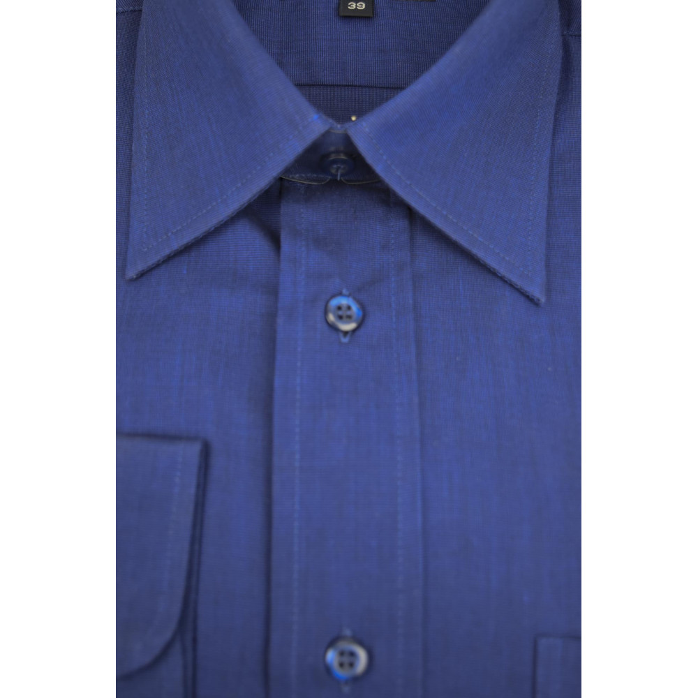 Класічная мужчынская кашуля 42 з італьянскім каўняром FilaFil Blue Ink