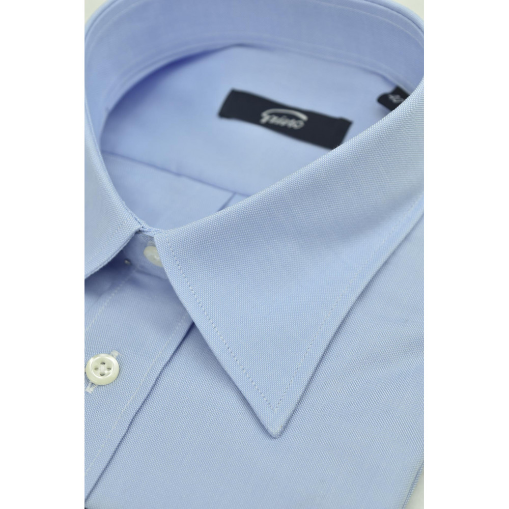 Classic Men's Shirt with Italy Collar Oxford Light Blue -