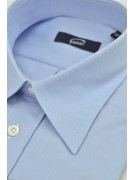 Homme Shirt Classique Col Italie Ciel Bleu Oxford -