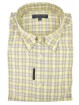 Man shirt Classic Light Yellow Diamonds Lilac Button-Down Collar Poplin Cotton with chest Pocket Shirts