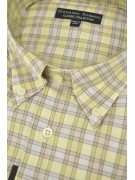 Homme shirt Classique à la Lumière des Diamants Jaunes Lilas Col Button-Down en Popeline de Coton avec Poche poitrine Shirts