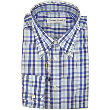 Shirt Sartorial Man, Button Down 16½ 42 Squares Blue Heavenly