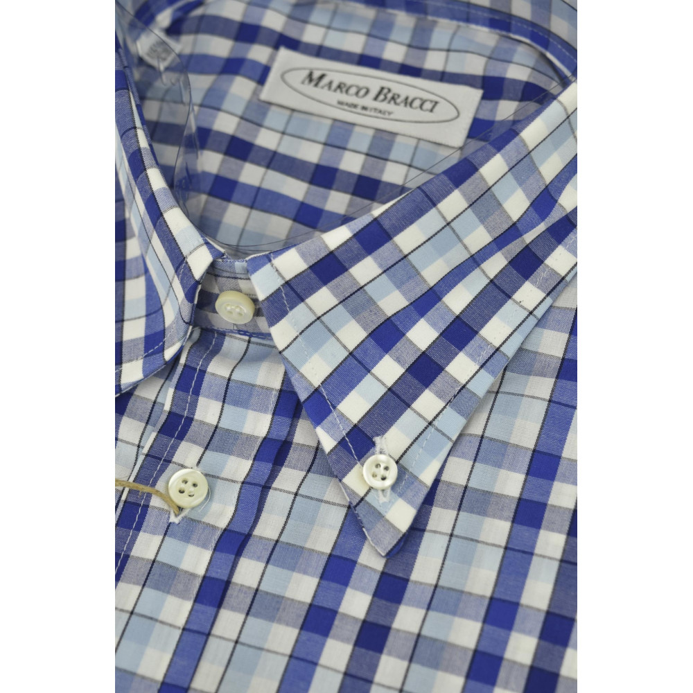 Tailored Shirt for Man Button Down 16½ 42 Blue Celestial Checks