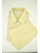Herenoverhemd 100% zuiver geel linnen geruit manchetknopen met Franse kraag + reserveonderdelen