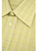 Herrenhemd Manschettenknöpfe aus 100% reinem gelbem Leinen Kariert mit französischem Kragen + Ersatzteile