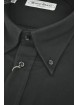 Maßgeschneidertes Hemd für Herren Schwarzer Tafel-Twill mit Knöpfen