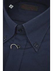 Camicia Sartoriale Uomo Popeline Blu Scuro Button Down 