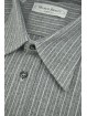 Gray Striped Men's Shirt with Italian Crepe Cotton Collar