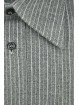 Grau gestreiftes Herrenhemd mit italienischem Crepe-Baumwollkragen