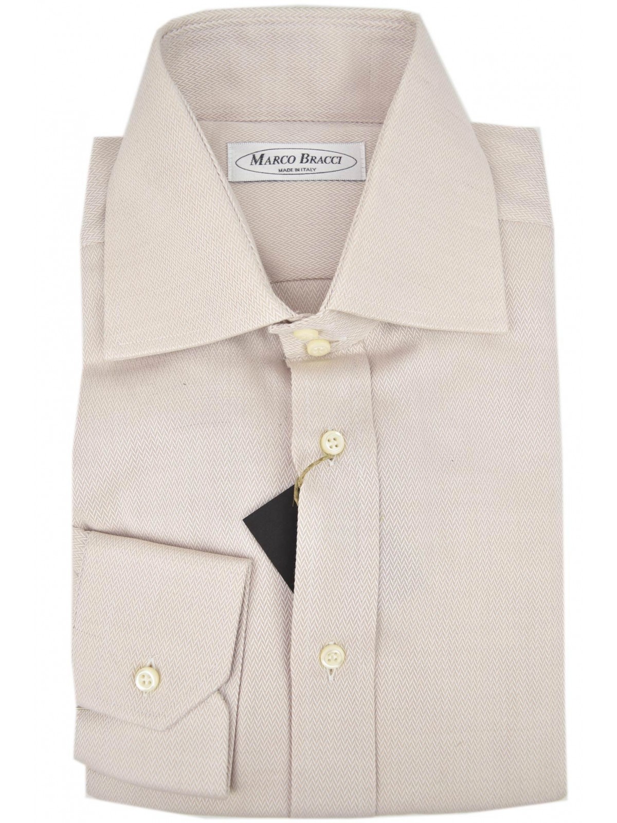 Lichtroze getailleerd overhemd voor heren met dubbele Franse knoopkraag