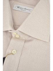 Hellrosa Tailliertes Hemd für Herren mit doppeltem französischem Knopfkragen