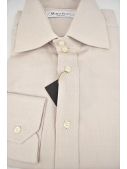 Lichtroze getailleerd overhemd voor heren met dubbele Franse knoopkraag