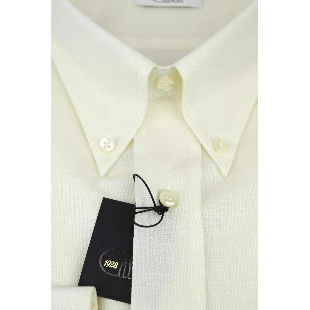 Ivoor piquet man shirt voor linnen button down