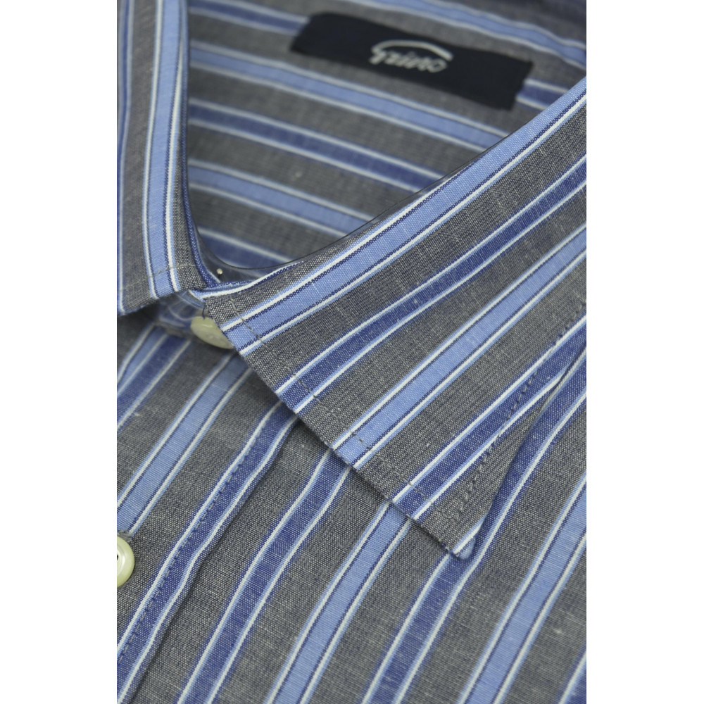 COLOUR: 5mm wide stripes medium gray and light blue