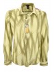 Custo Men's Beige Shirt with Brown Brushstrokes - embroidery on the shoulders