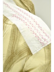 Custo Men's Beige Shirt with Brown Brushstrokes - embroidery on the shoulders