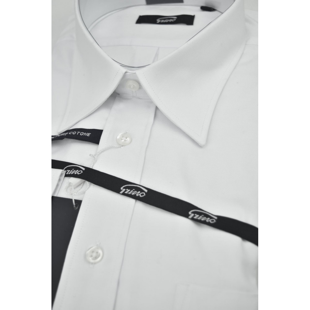 Classic White Oxford Men's Shirt Italy Collar