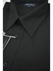 Camisa Hombre Classic Absolute Black Popelín Cuello Italiano