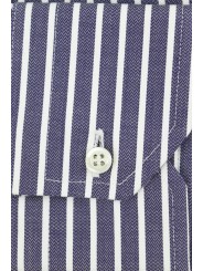 Tailored Shirt for Man Blue White Stripes French Collar