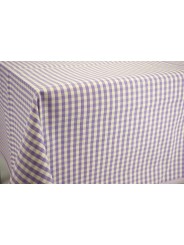 Tissu au mètre Carrés Country Jaune Violet Bleu Ecru - Pur Coton H180