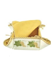 Bread Basket Square Embroidery Grapes