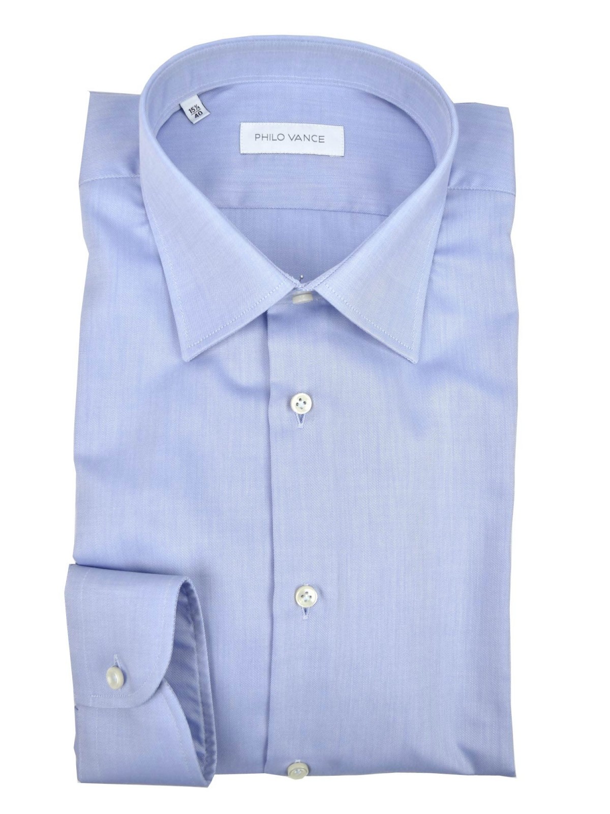 Camicia Uomo Azzurro Tessuto No Stiro Twill senza Taschino - Philo Vance - N10