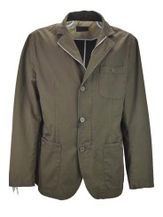 Herren Freizeitjacke Pure Cotton Brown Solid Color 3 Buttons