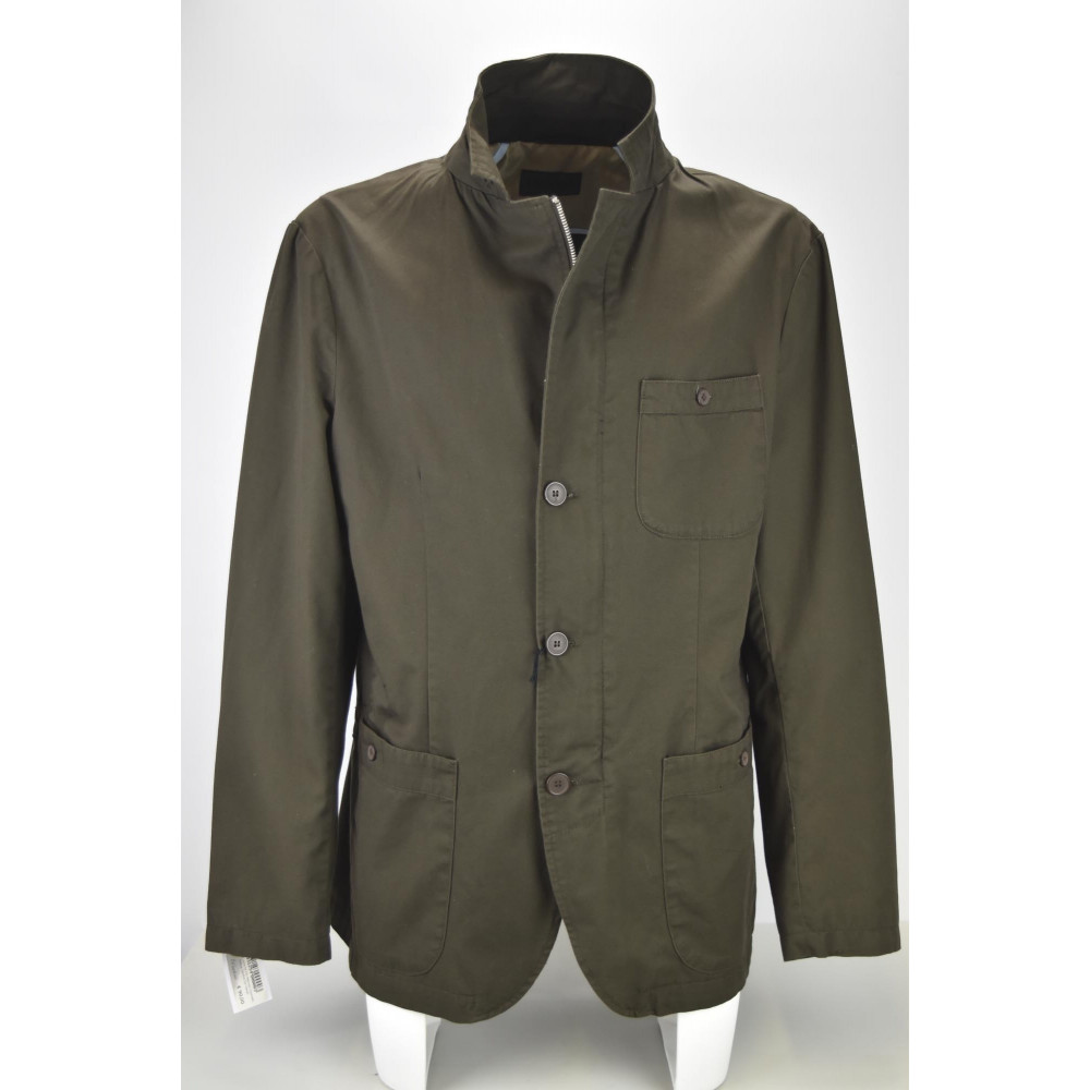 Men's Casual Jacket in Pure Cotton Brown 3Buttons