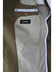 Chaqueta de hombre marrón claro desestructurada en puro algodón 3 botones