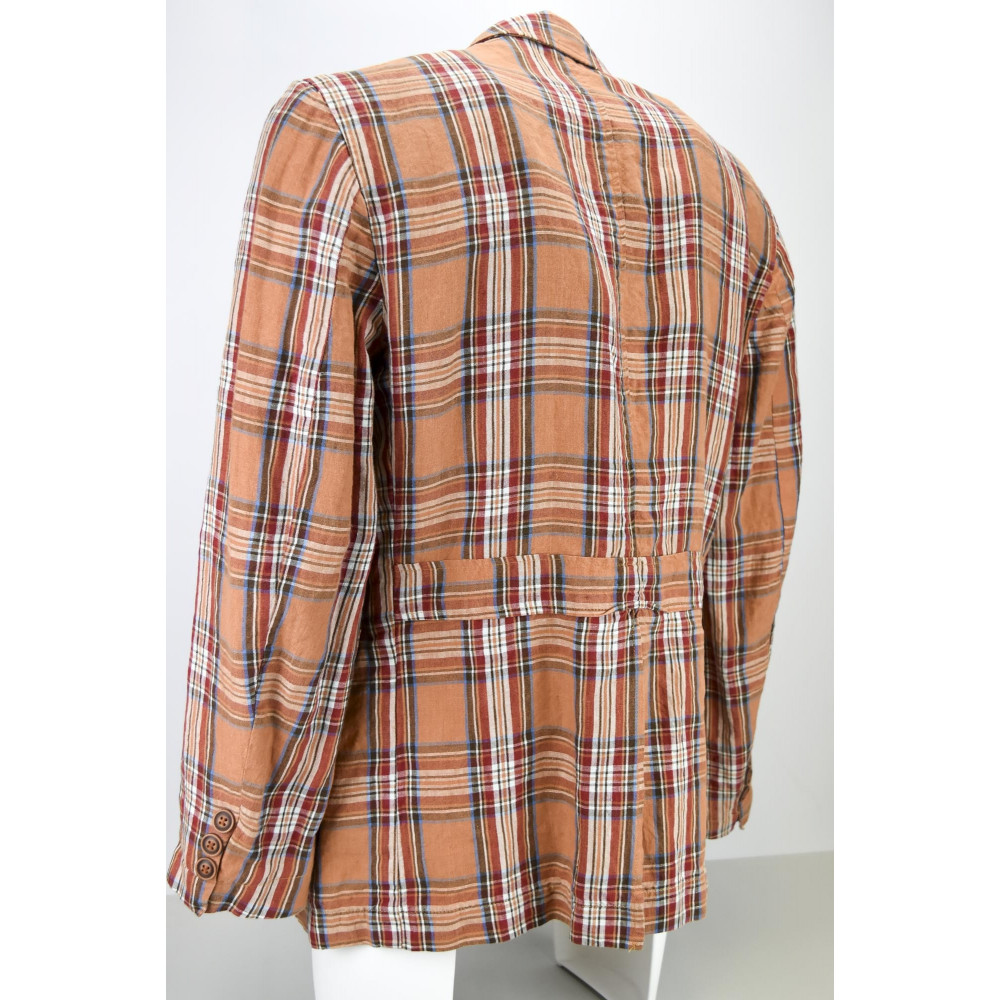 Men's Jacket Creative Look Orange Checks Scottish Pure Cotton