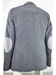 SlimFit Flamed Gray Man Jacket with 2-Button Patches