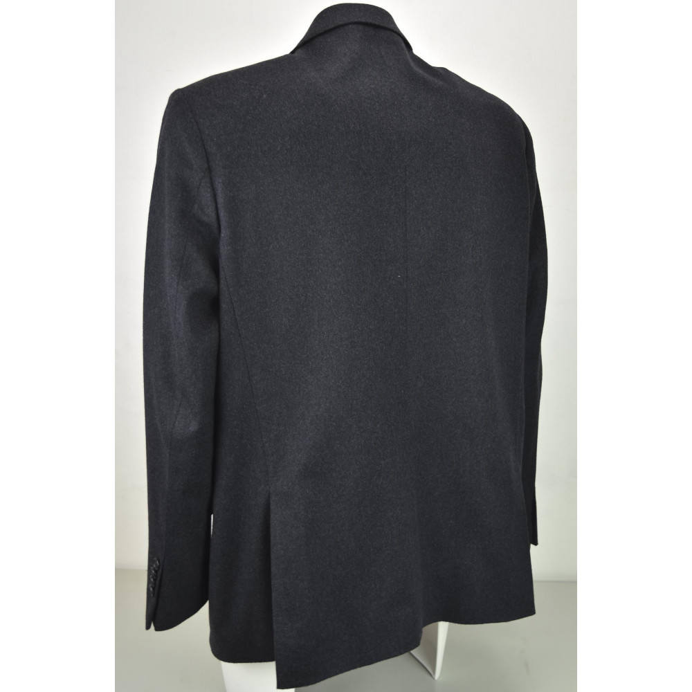 Men's Jacket 52 XL Black Pure Cashmere Classic 3Buttons - White
