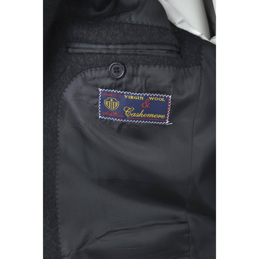 Men's Jacket 52 XL Black Pure Cashmere Classic 3Buttons - White